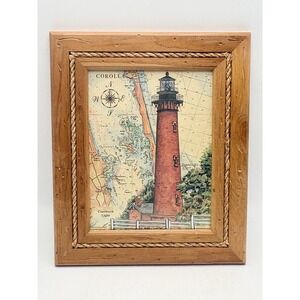 Donna Elias Currituck Beach Lighthouse Framed Print 1995 Corolla NC Coastal Art
